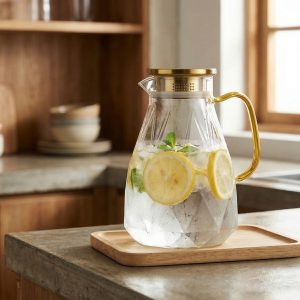 Glazen kan met diamantpatroon, 2,2 l | DIAPOUR